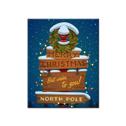 Watercolor Merry Christmas Art Poster