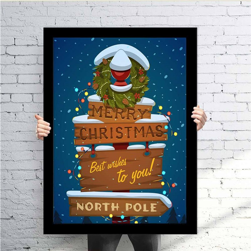Watercolor Merry Christmas Art Poster