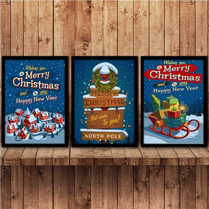 Watercolor Merry Christmas Art Poster