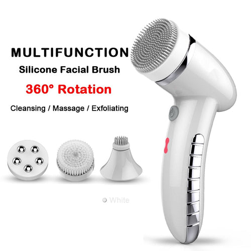 4 In 1 Electric Women Safe Wash Facial Cleansing Brush IPX6 USB Female