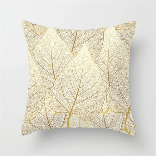Gold Leaf Cushion Cover for Home Decor
