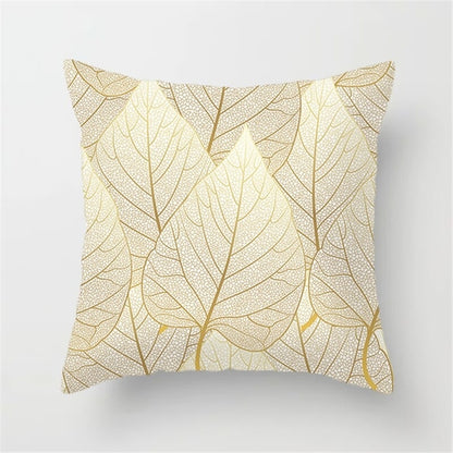 Gold Leaf Cushion Cover for Home Decor