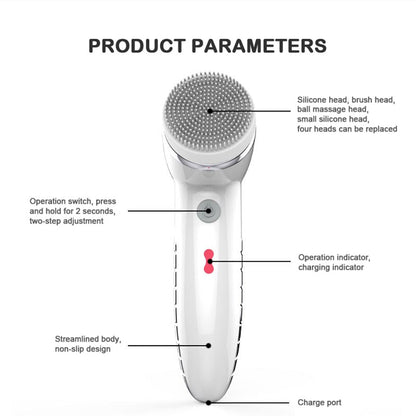 4 In 1 Electric Women Safe Wash Facial Cleansing Brush IPX6 USB Female