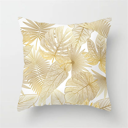 Gold Leaf Cushion Cover for Home Decor