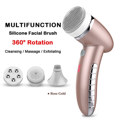 4 In 1 Electric Women Safe Wash Facial Cleansing Brush IPX6 USB Female