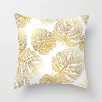 Gold Leaf Cushion Cover for Home Decor