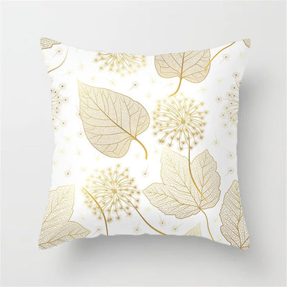 Gold Leaf Cushion Cover for Home Decor