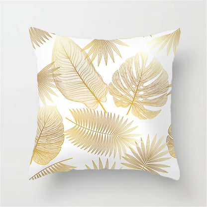 Gold Leaf Cushion Cover for Home Decor