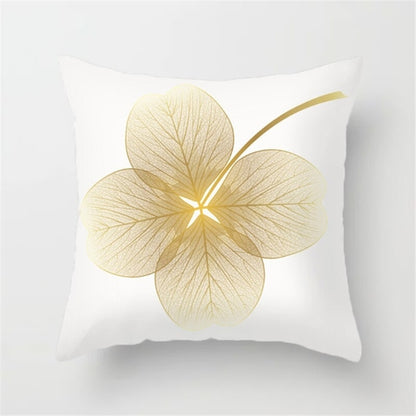 Gold Leaf Cushion Cover for Home Decor