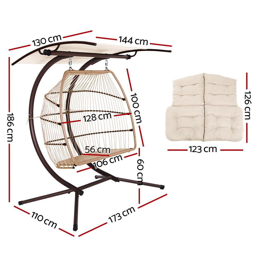 Gardeon Outdoor Furniture Lounge Hanging Swing Chair Egg Hammock Stand