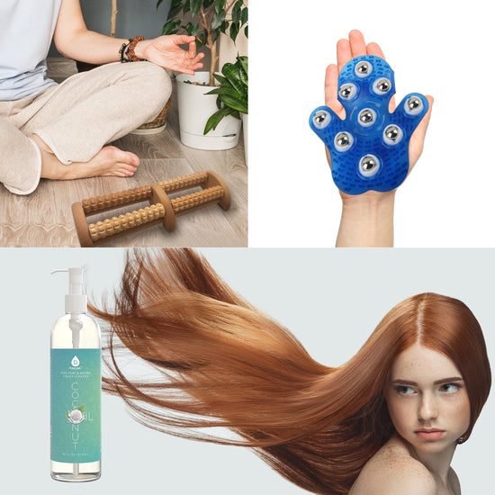 Pursonic Relaxation Gift Bundle: Palm Shaped Massage Glove, Wooden