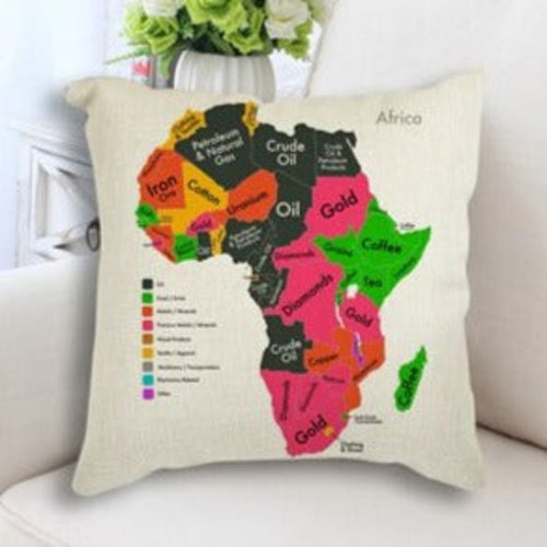 African Map Art Cushion Case - Decorative Pillow Secondary image
