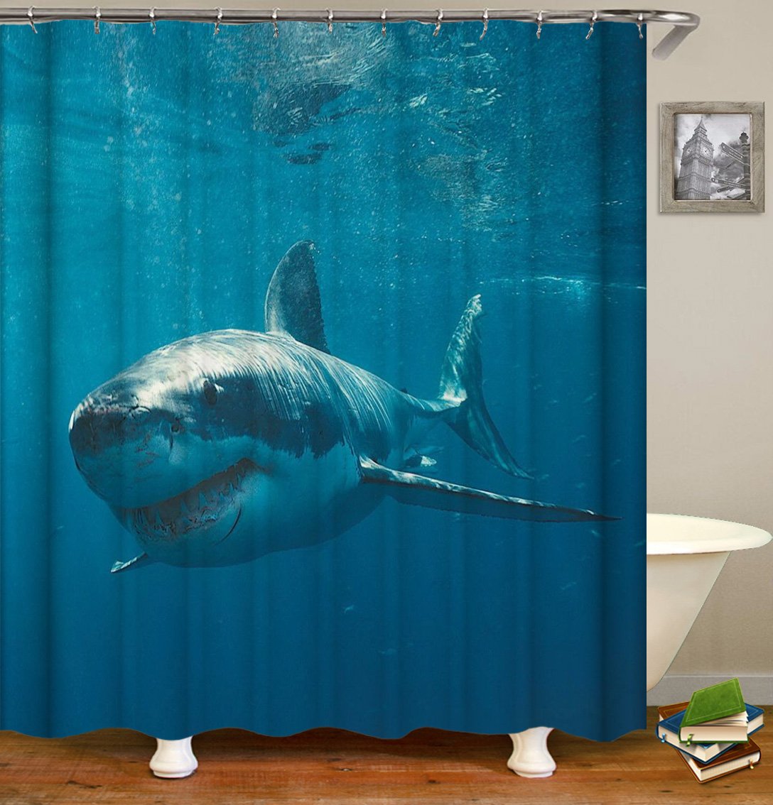 Great White Shark Shower Curtain Main image