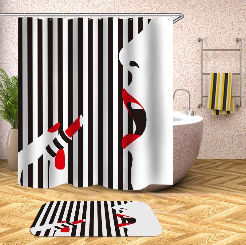 Wearing Red Lipstick Shower Curtain Main image
