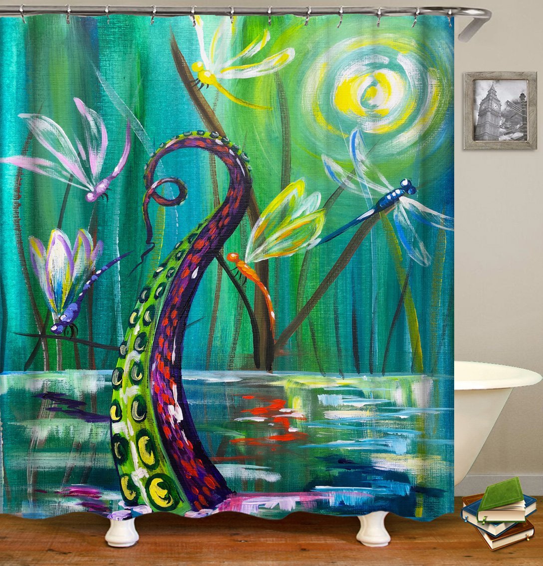 Dragonflies And OctopusвЂ™ Arm Shower Curtain Main image