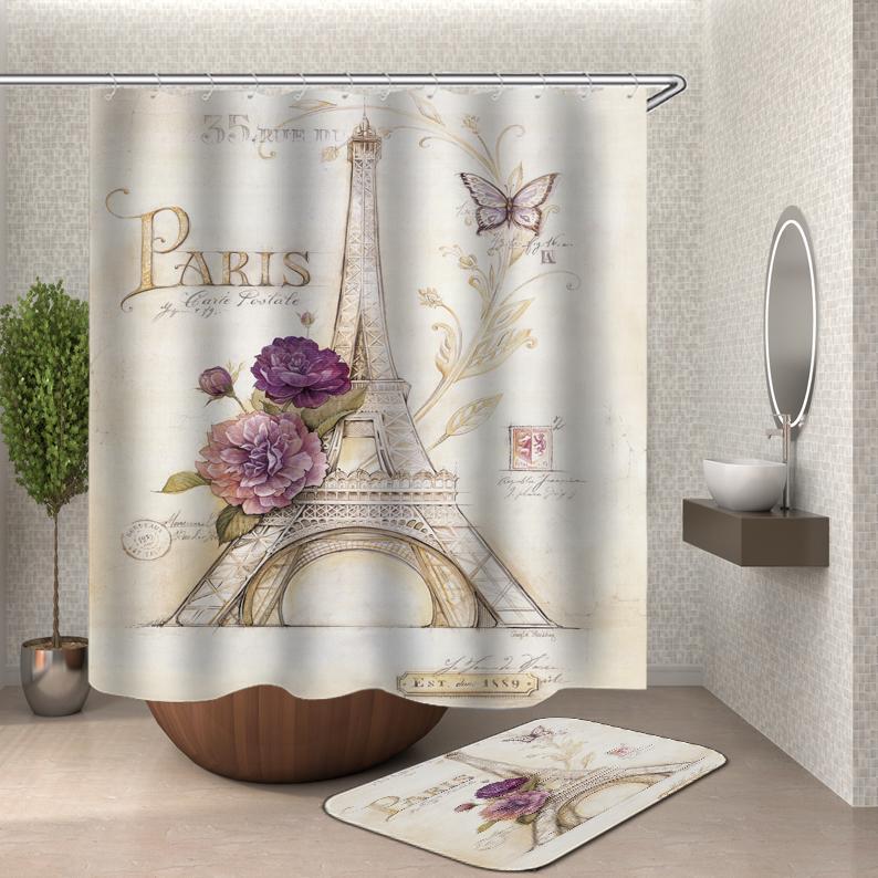Shower Curtain of Paris Postcard Shower Curtain Main image