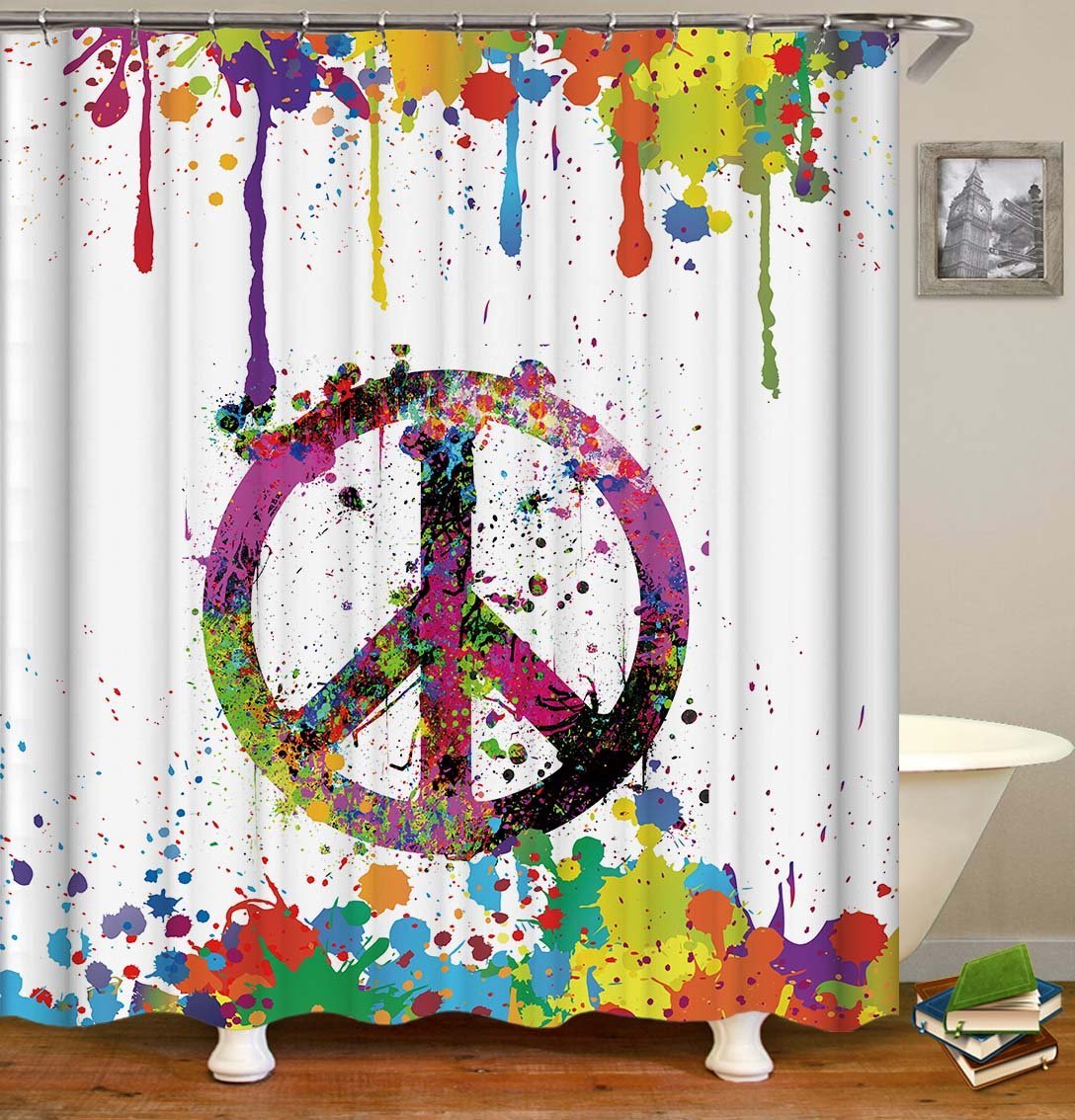 Riot Of Colors Peace Shower Curtain Main image