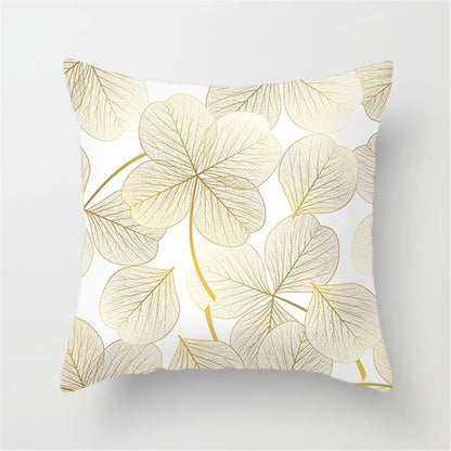 Gold Leaf Cushion Cover for Home Decor