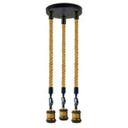 Hemp Rope 3 Head Pendant Ceiling Light Retro Lamp~1931
