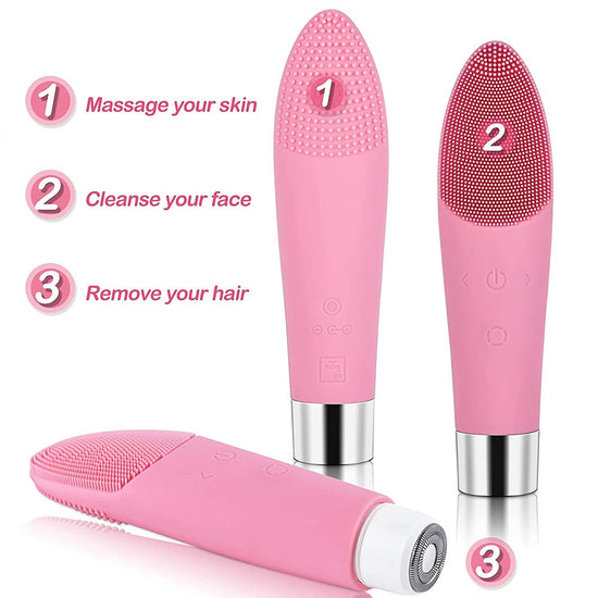 Electric Facial Cleansing Brush For Exfoliating,Massage And Deep