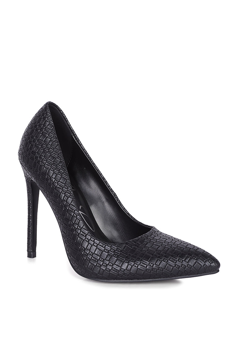 Brinkles Weave Pattern High Heel Pumps