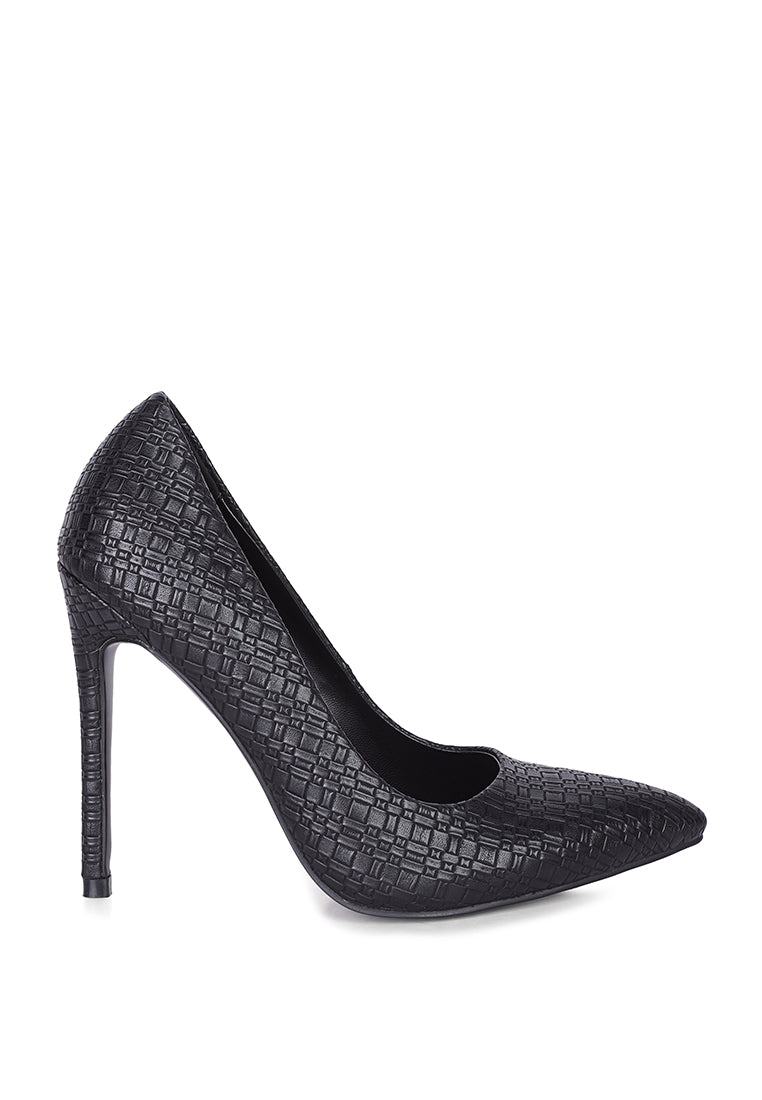 Brinkles Weave Pattern High Heel Pumps