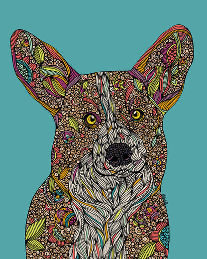 Holly the corgi Art Print