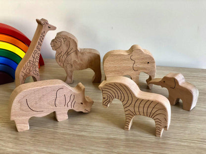 Wooden Safari Animals Set