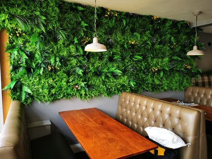 Flame Resistant Artificial Green Wall Hedge Panel 100 x 100cm