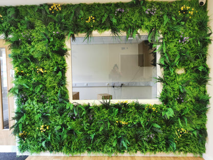 Flame Resistant Artificial Green Wall Hedge Panel 100 x 100cm