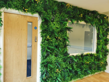 Flame Resistant Artificial Green Wall Hedge Panel 100 x 100cm