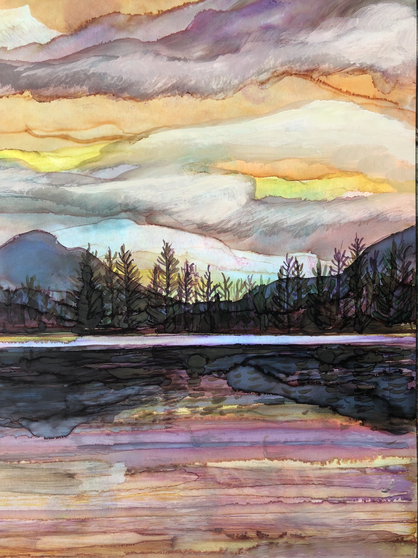 Lake Sunset : Greeting Card