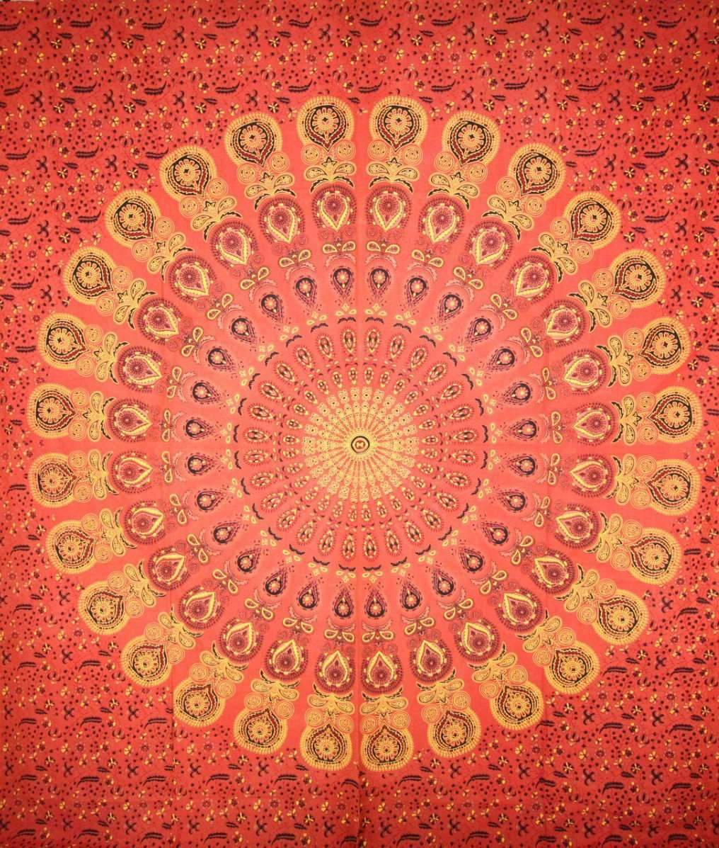 Vibrant Peacock Mandala Tapestry Main image