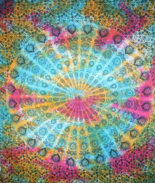 Peacock Feathers Mandala Tapestry Secondary image