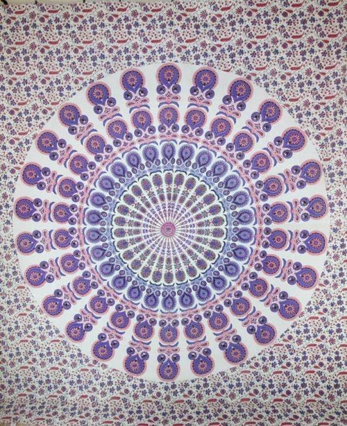 Peacock Feathers Mandala Tapestry