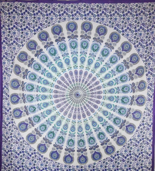 Peacock Feathers Mandala Tapestry