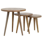 Set of 3 Nesting Tables with Patchwork Patterned Tops
