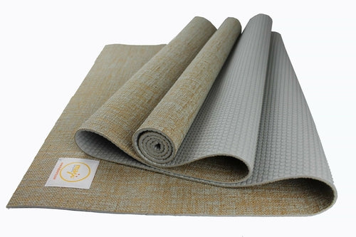 Jute Premium Eco Yoga Mat + Foot Massager (7.5cm x 17.5cm)
