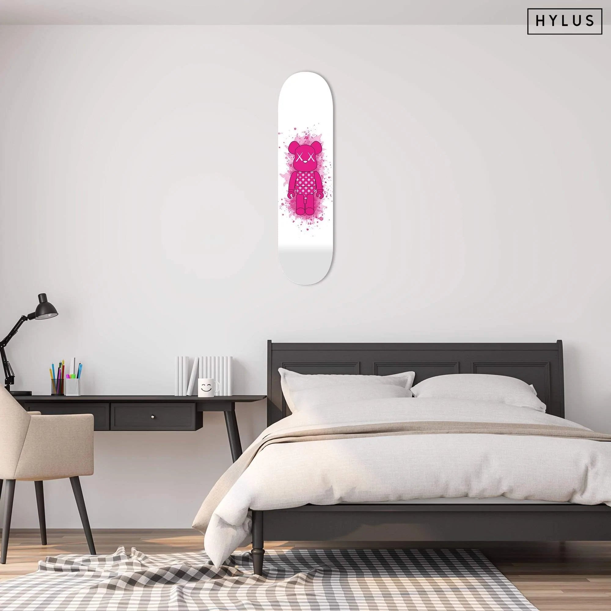 Diamonds Pink Toy Figure Skateboard Secondary image
