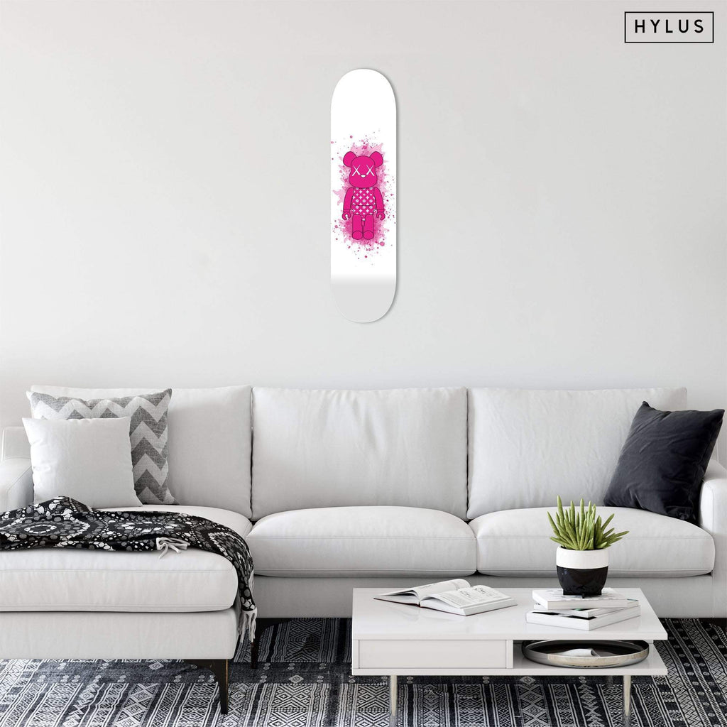 Diamonds Pink Toy Figure Skateboard