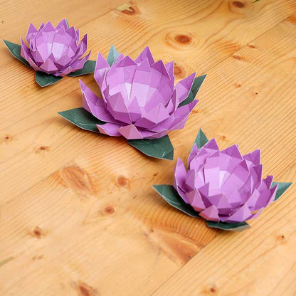 Lotus Paper Craft Flower - Low Poly