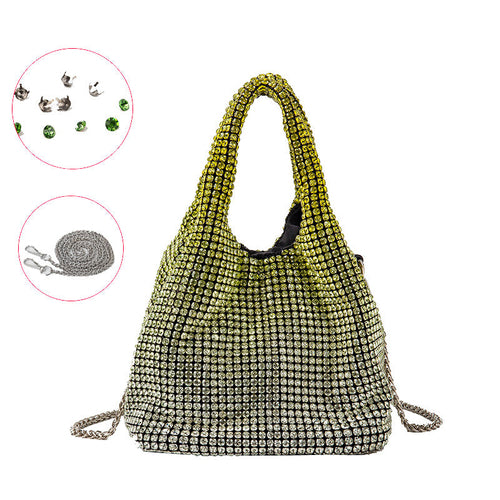 Full Diamond Bag Bucket Rhinestone Chain Purse