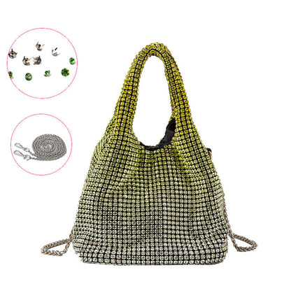 Full Diamond Bag Bucket Rhinestone Chain Purse