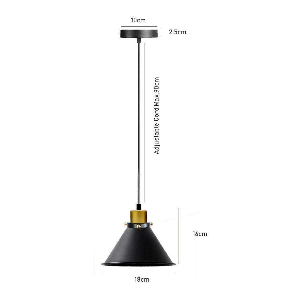 LEDSone industrial Vintage Retro Black Metal Cone Pendant Secondary image