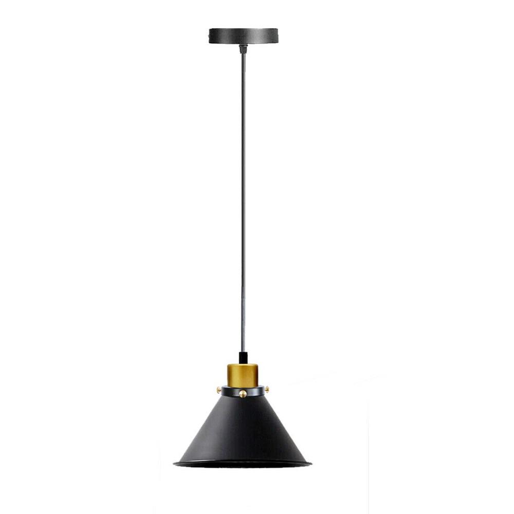 LEDSone industrial Vintage Retro Black Metal Cone Pendant Main image