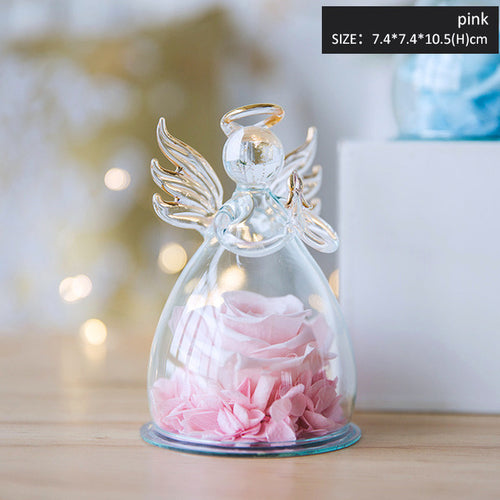 1 Piece Preserved Flowers Glass Dome Flowers