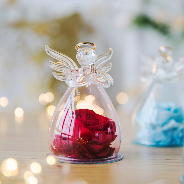 1 Piece Preserved Flowers Glass Dome Flowers