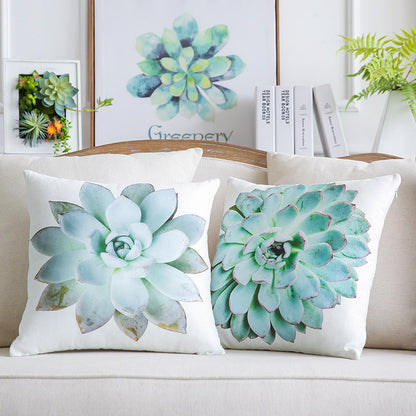 Cushion Pillow Succulent Print Removable
