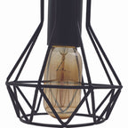 Modern Ceiling 3 Head Pendant Light Fitting Metal Black Cage~2471