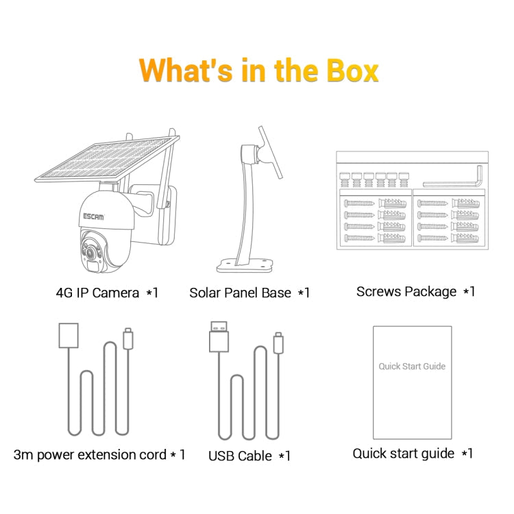 ESCAM QF450 HD 1080P 4G EU Version Solar Powered IP Camera with 16G